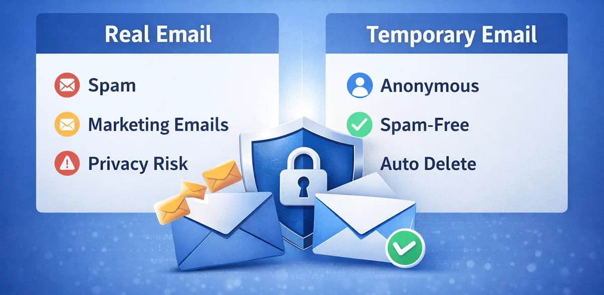 temporary email vs regular email comparison privacy spam inbox
