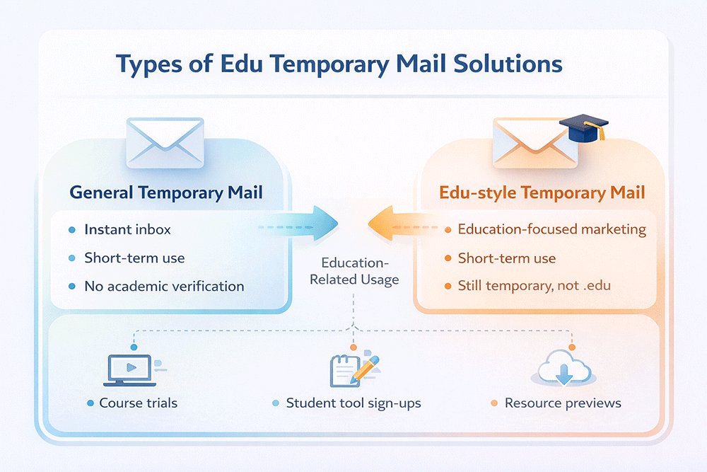 Types of edu temporary mail solutions