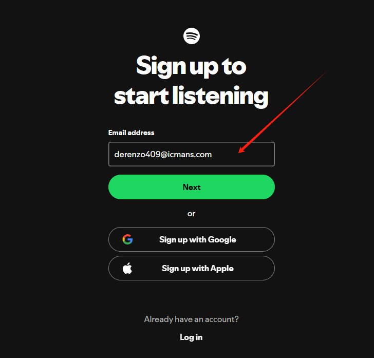 How to Use Temp Mail for Spotify: Go to Spotify
