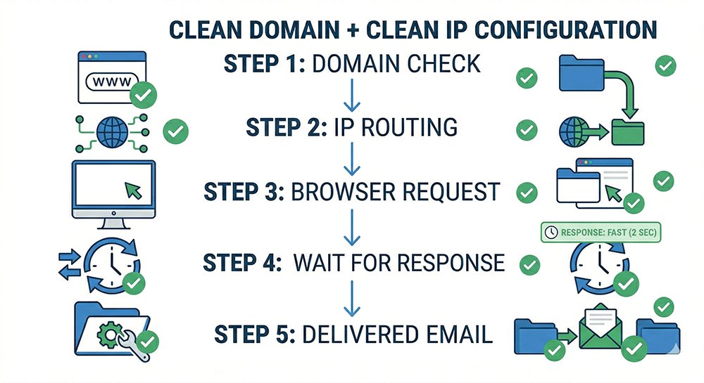 Clean domain and IP leading to successful verification code delivery)