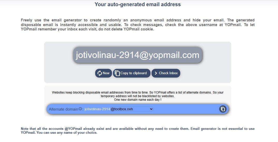 Générateur d'e-mails YOPmail