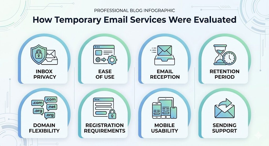 Critères d'évaluation des e-mails temporaires pour les alternatives à Mailinator